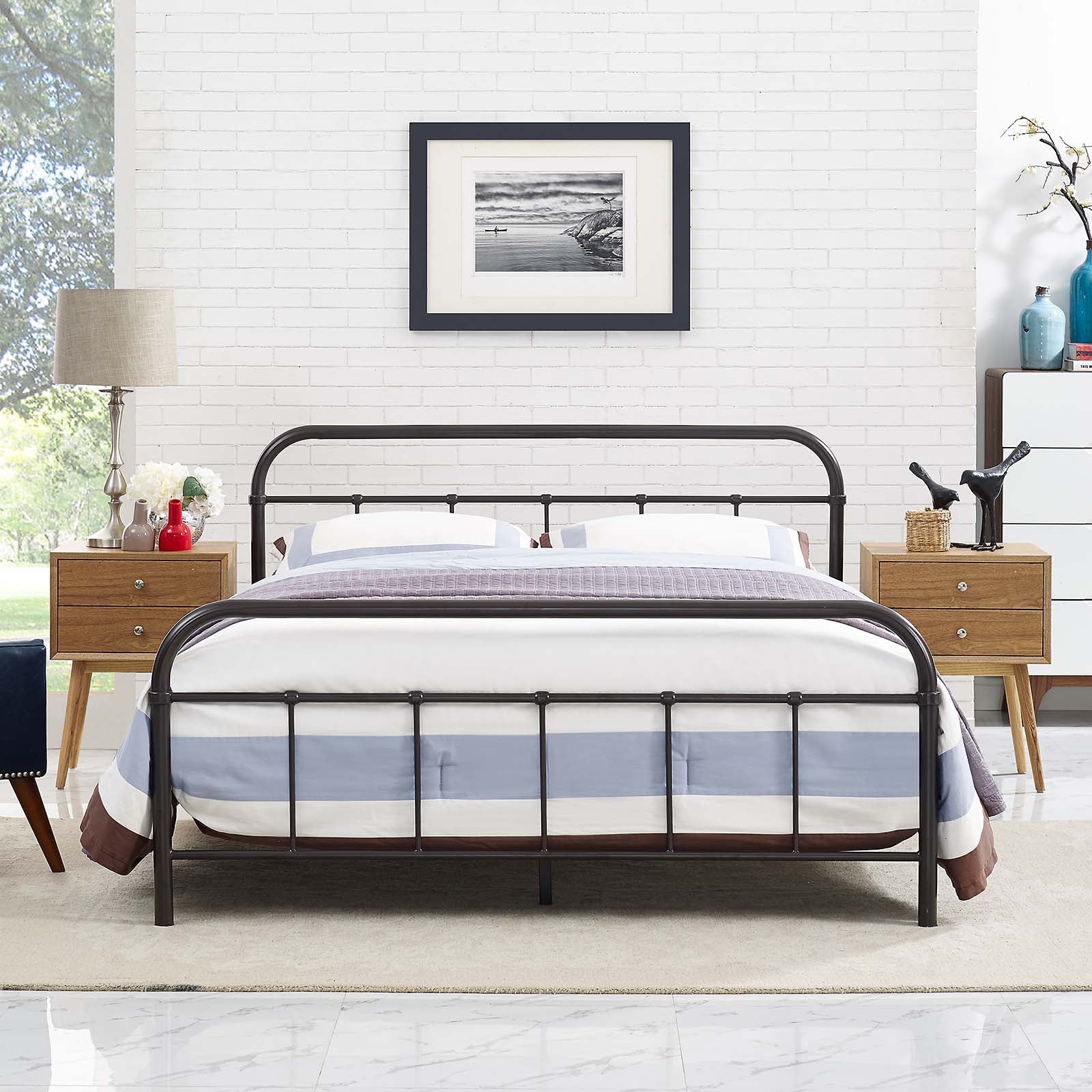 Modway Furniture Modern Maisie Full Stainless Steel Bed Frame - MOD-5532-Minimal & Modern