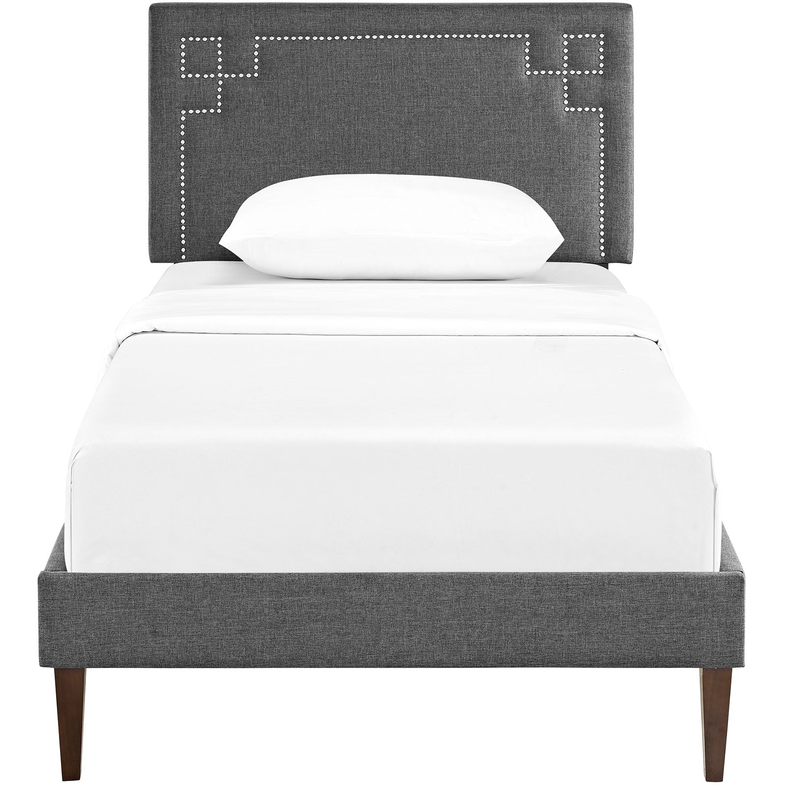 Modway Furniture Modern Josie Twin Fabric Platform Bed with Squared Tapered Legs - MOD-5597-Minimal & Modern