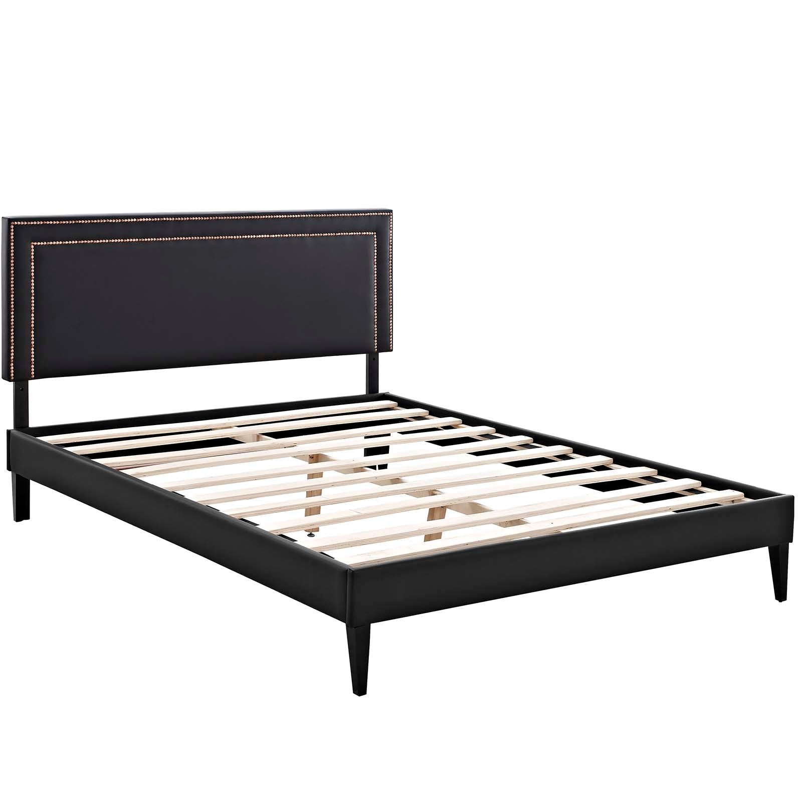 Modway Furniture Modern Jessamine Queen Vinyl Platform Bed with Squared Tapered Legs - MOD-5619-Minimal & Modern