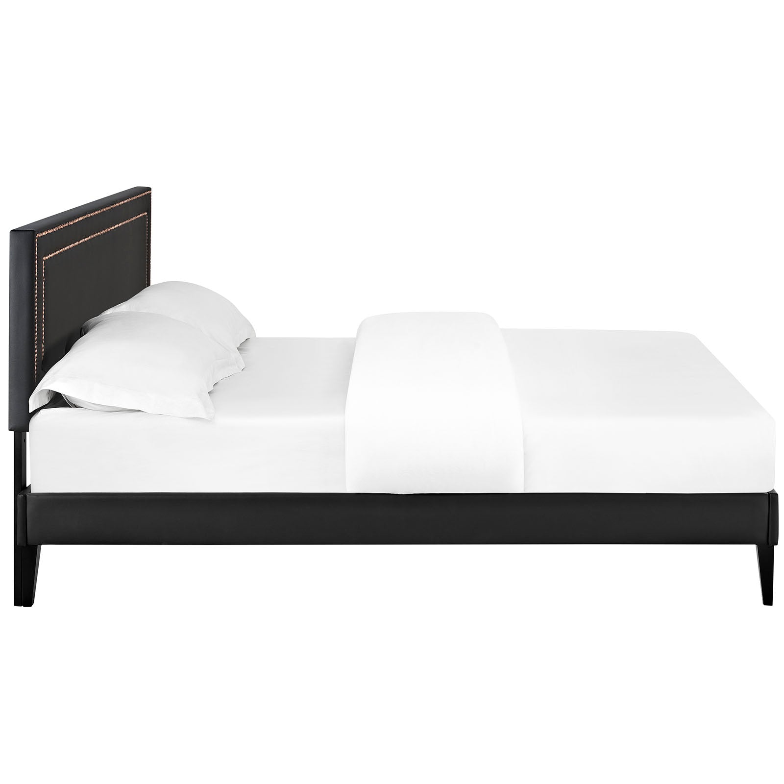 Modway Furniture Modern Jessamine Queen Vinyl Platform Bed with Squared Tapered Legs - MOD-5619-Minimal & Modern