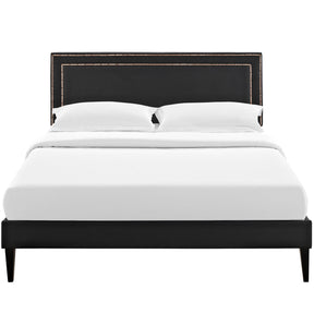 Modway Furniture Modern Jessamine Queen Vinyl Platform Bed with Squared Tapered Legs - MOD-5619-Minimal & Modern