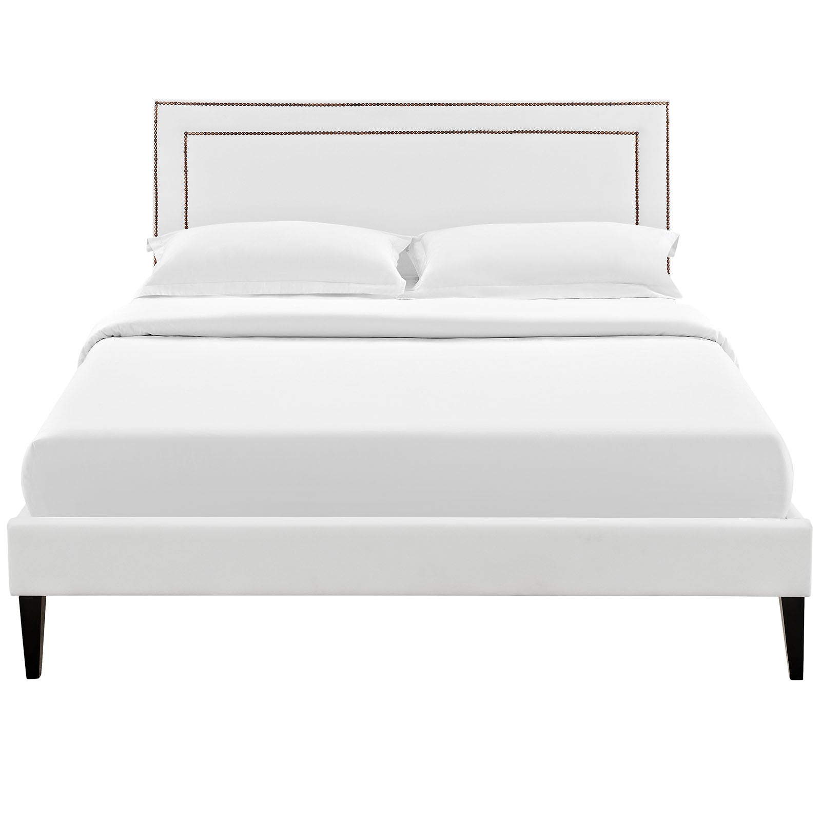 Modway Furniture Modern Jessamine Queen Vinyl Platform Bed with Squared Tapered Legs - MOD-5619-Minimal & Modern