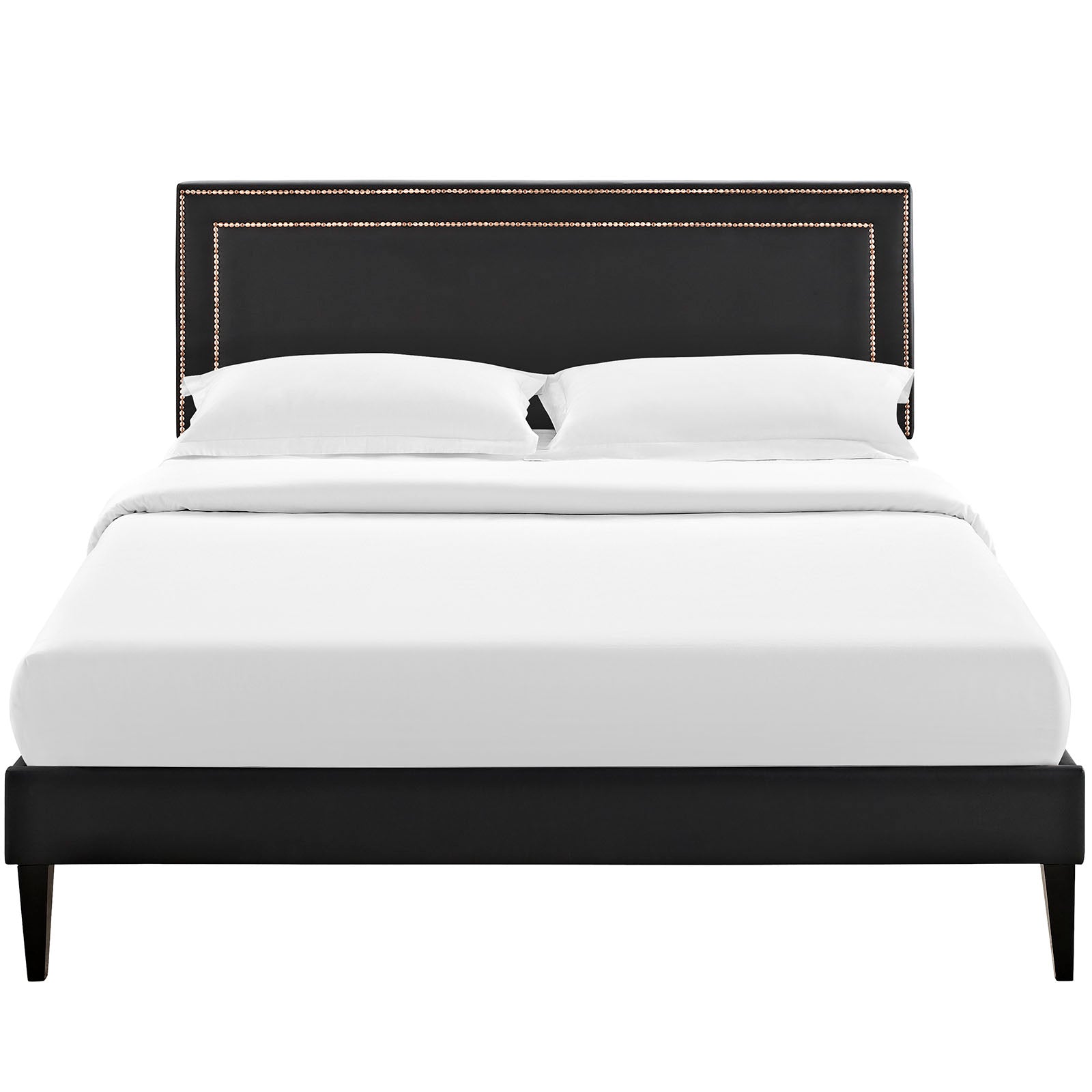 Modway Furniture Modern Jessamine Full Vinyl Platform Bed with Squared Tapered Legs - MOD-5641-Minimal & Modern