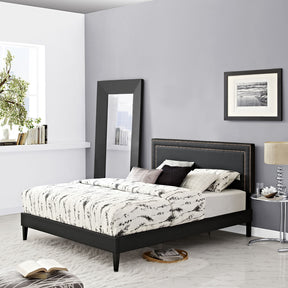 Modway Furniture Modern Jessamine Full Vinyl Platform Bed with Squared Tapered Legs - MOD-5641-Minimal & Modern