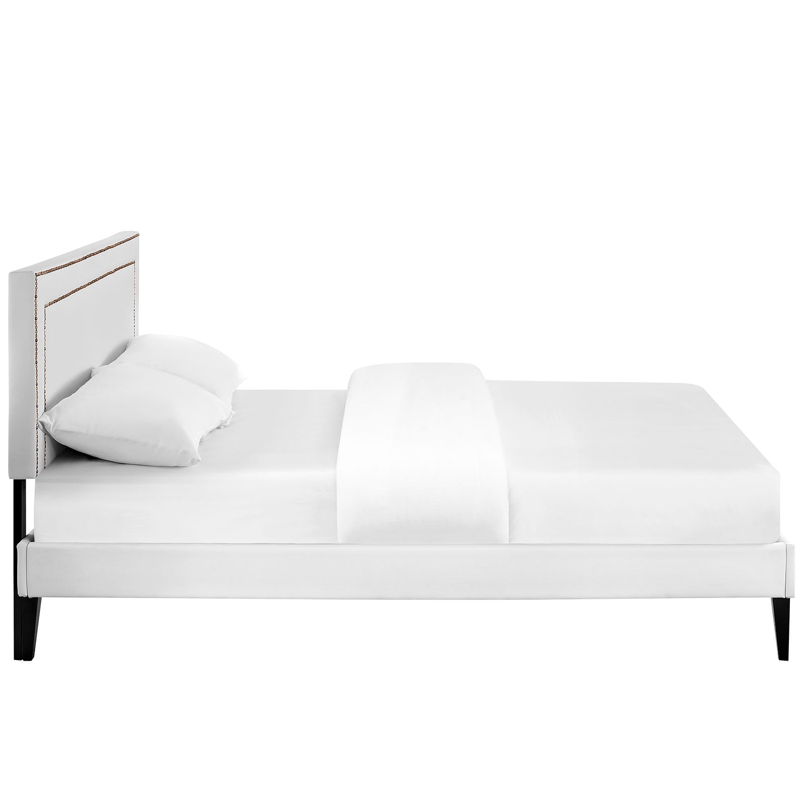 Modway Furniture Modern Jessamine Full Vinyl Platform Bed with Squared Tapered Legs - MOD-5641-Minimal & Modern