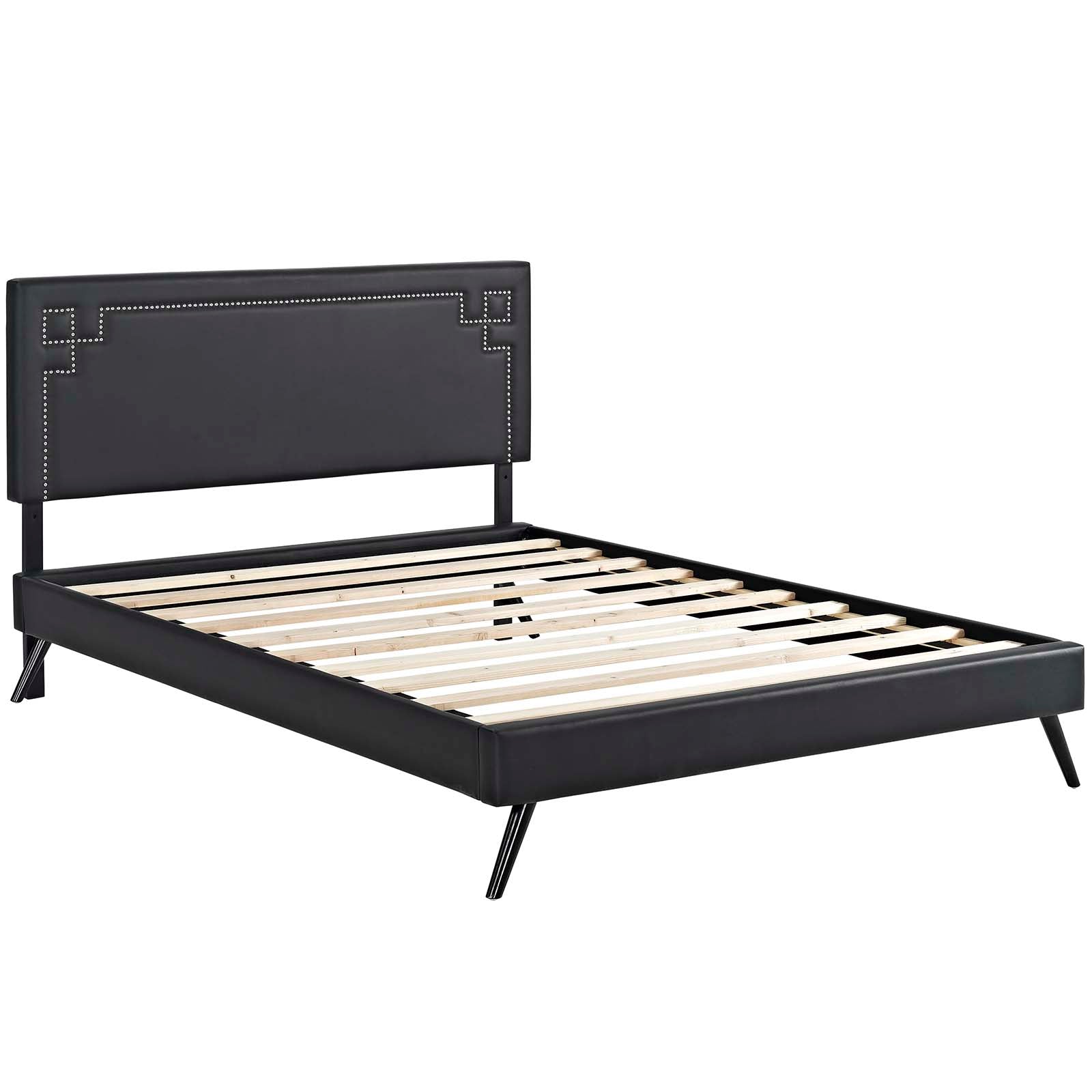 Modway Furniture Modern Josie Full Vinyl Platform Bed with Round Splayed Legs - MOD-5655-Minimal & Modern