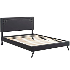 Modway Furniture Modern Josie Full Vinyl Platform Bed with Round Splayed Legs - MOD-5655-Minimal & Modern