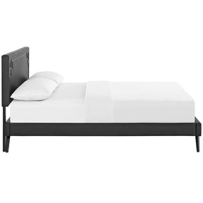 Modway Furniture Modern Josie Full Vinyl Platform Bed with Round Splayed Legs - MOD-5655-Minimal & Modern