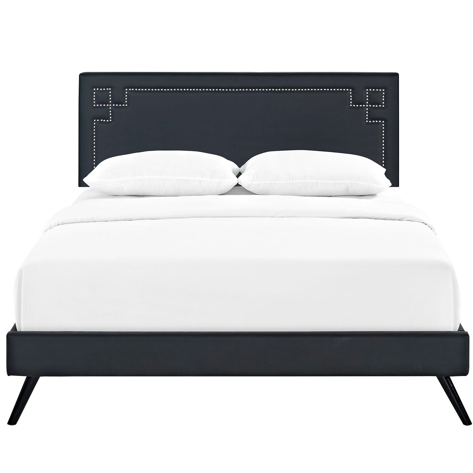 Modway Furniture Modern Josie Full Vinyl Platform Bed with Round Splayed Legs - MOD-5655-Minimal & Modern