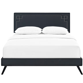 Modway Furniture Modern Josie Full Vinyl Platform Bed with Round Splayed Legs - MOD-5655-Minimal & Modern