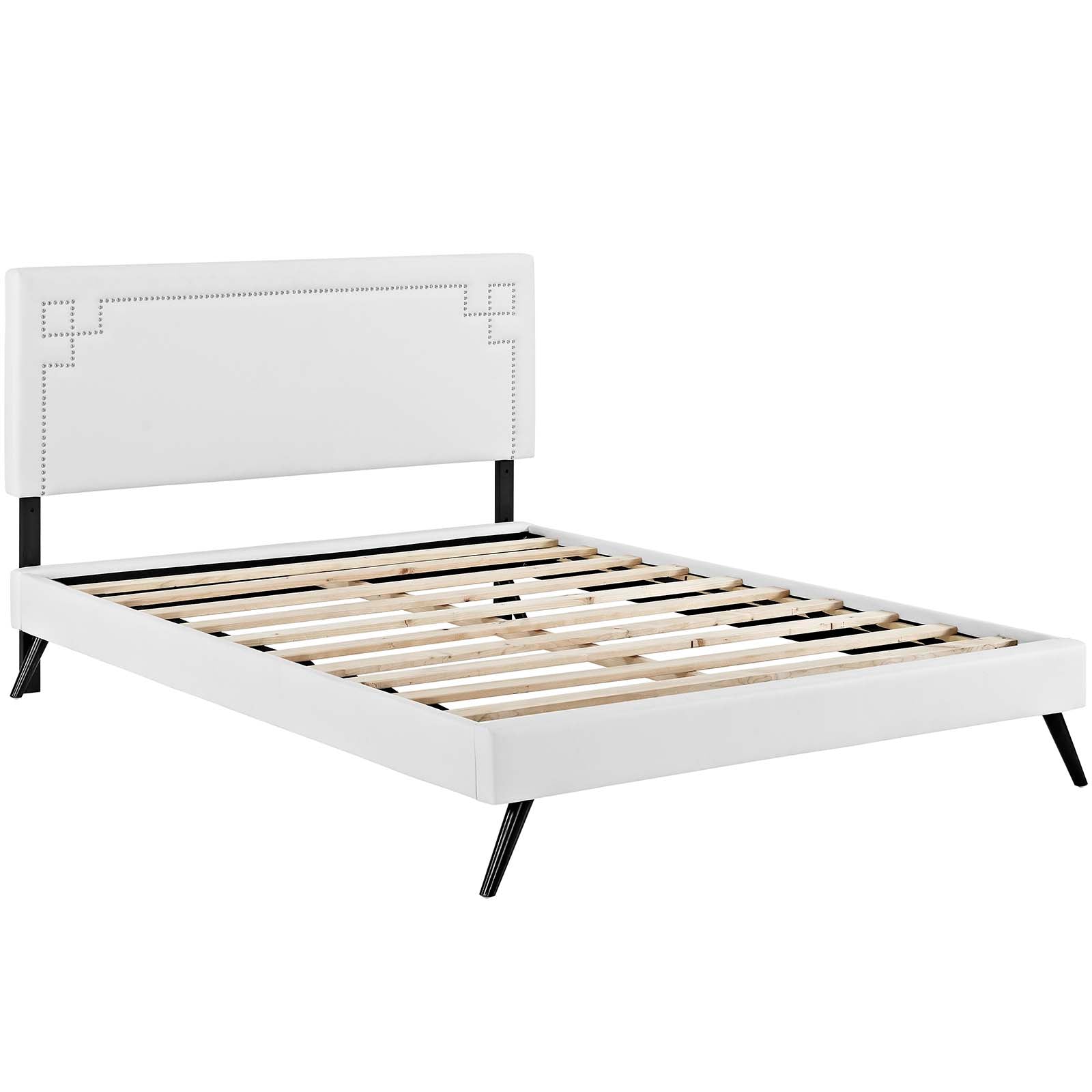 Modway Furniture Modern Josie Full Vinyl Platform Bed with Round Splayed Legs - MOD-5655-Minimal & Modern