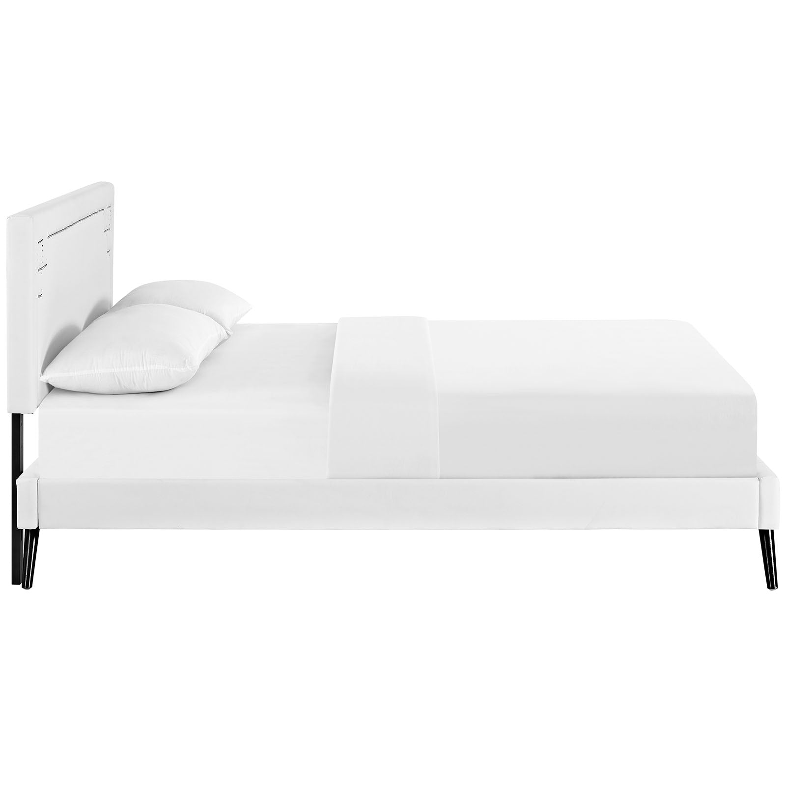 Modway Furniture Modern Josie Full Vinyl Platform Bed with Round Splayed Legs - MOD-5655-Minimal & Modern