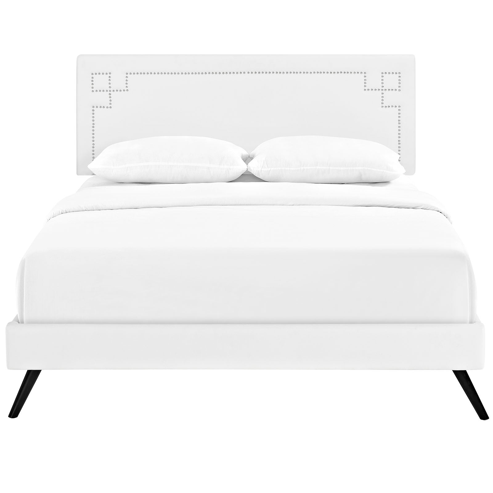 Modway Furniture Modern Josie Full Vinyl Platform Bed with Round Splayed Legs - MOD-5655-Minimal & Modern