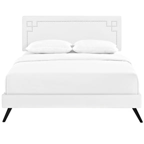 Modway Furniture Modern Josie Full Vinyl Platform Bed with Round Splayed Legs - MOD-5655-Minimal & Modern