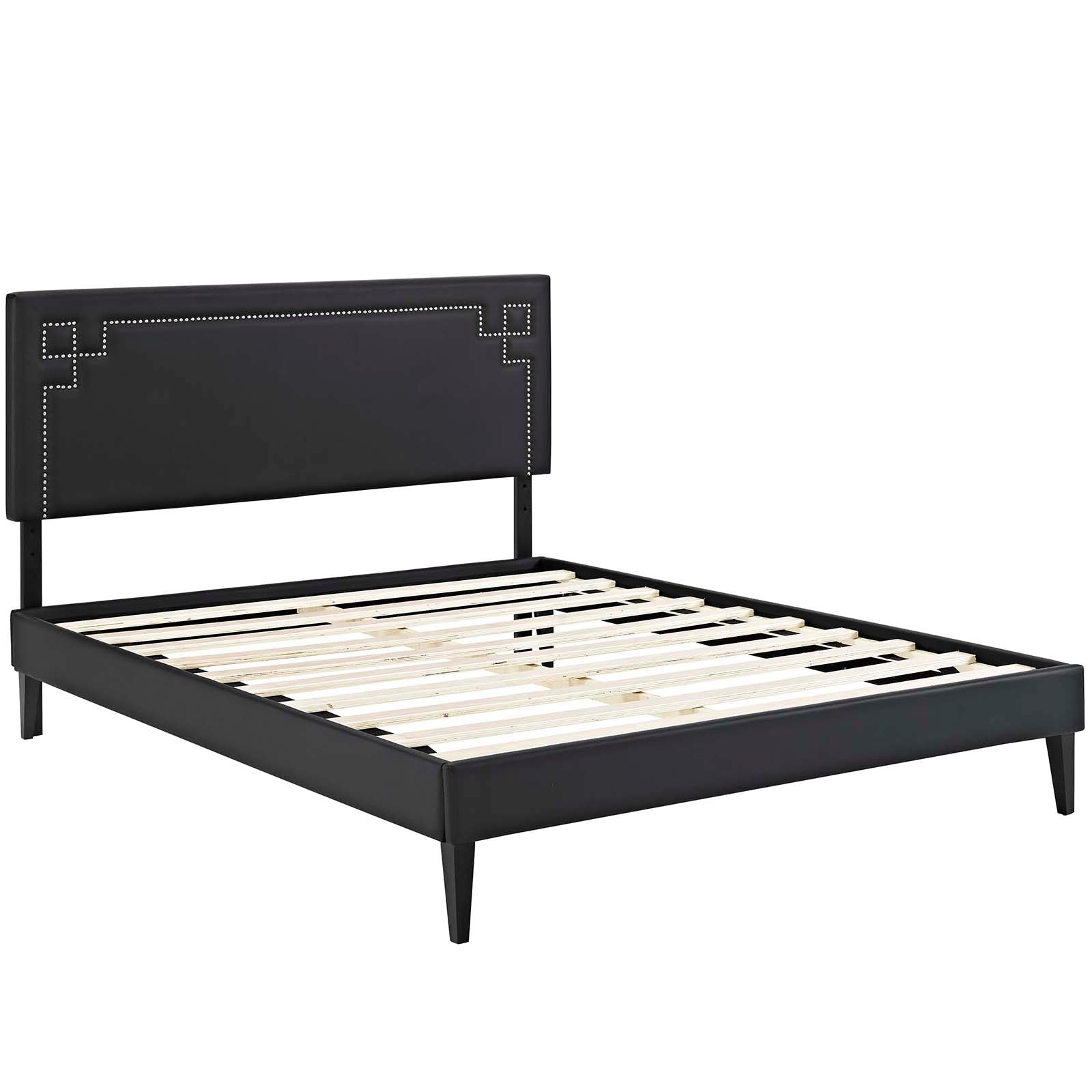 Modway Furniture Modern Josie Full Vinyl Platform Bed with Squared Tapered Legs - MOD-5657-Minimal & Modern