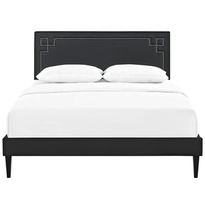 Modway Furniture Modern Josie Full Vinyl Platform Bed with Squared Tapered Legs - MOD-5657-Minimal & Modern