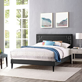 Modway Furniture Modern Josie Full Vinyl Platform Bed with Squared Tapered Legs - MOD-5657-Minimal & Modern