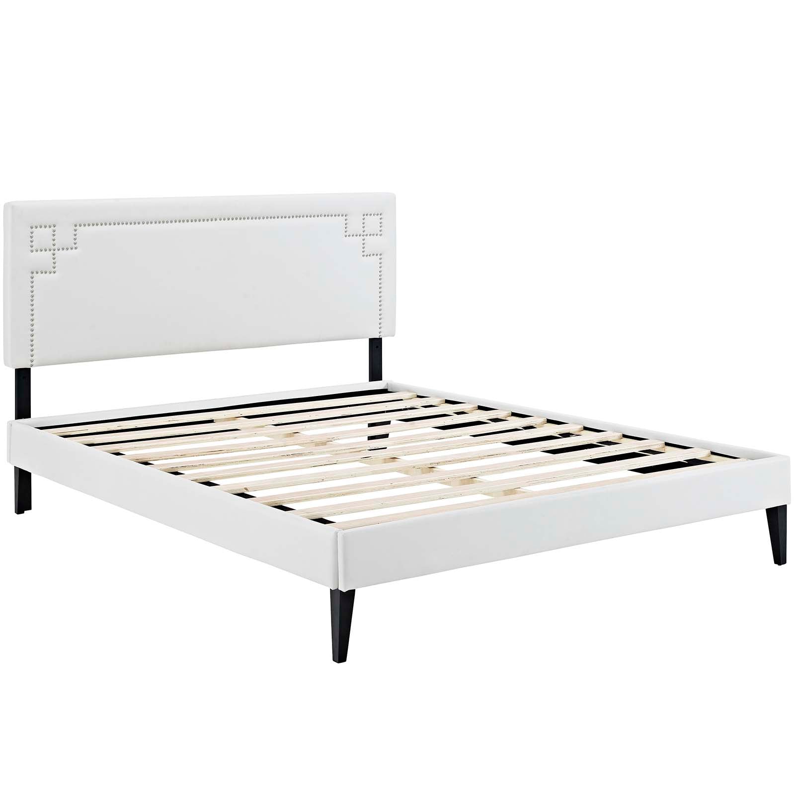 Modway Furniture Modern Josie Full Vinyl Platform Bed with Squared Tapered Legs - MOD-5657-Minimal & Modern