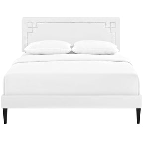 Modway Furniture Modern Josie Full Vinyl Platform Bed with Squared Tapered Legs - MOD-5657-Minimal & Modern