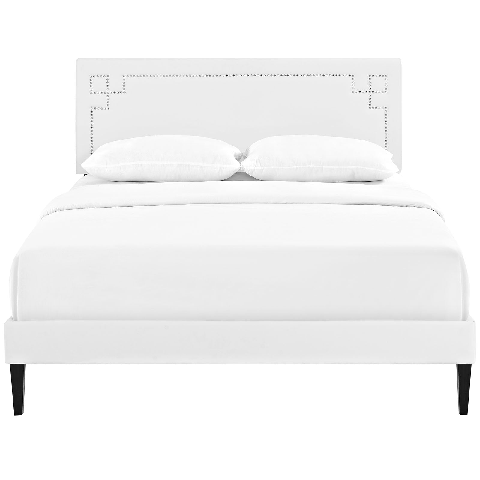 Modway Furniture Modern Josie Queen Vinyl Platform Bed with Squared Tapered Legs - MOD-5663-Minimal & Modern