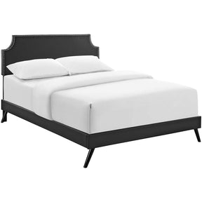 Modway Furniture Modern Laura Full Vinyl Platform Bed with Round Splayed Legs - MOD-5673-Minimal & Modern