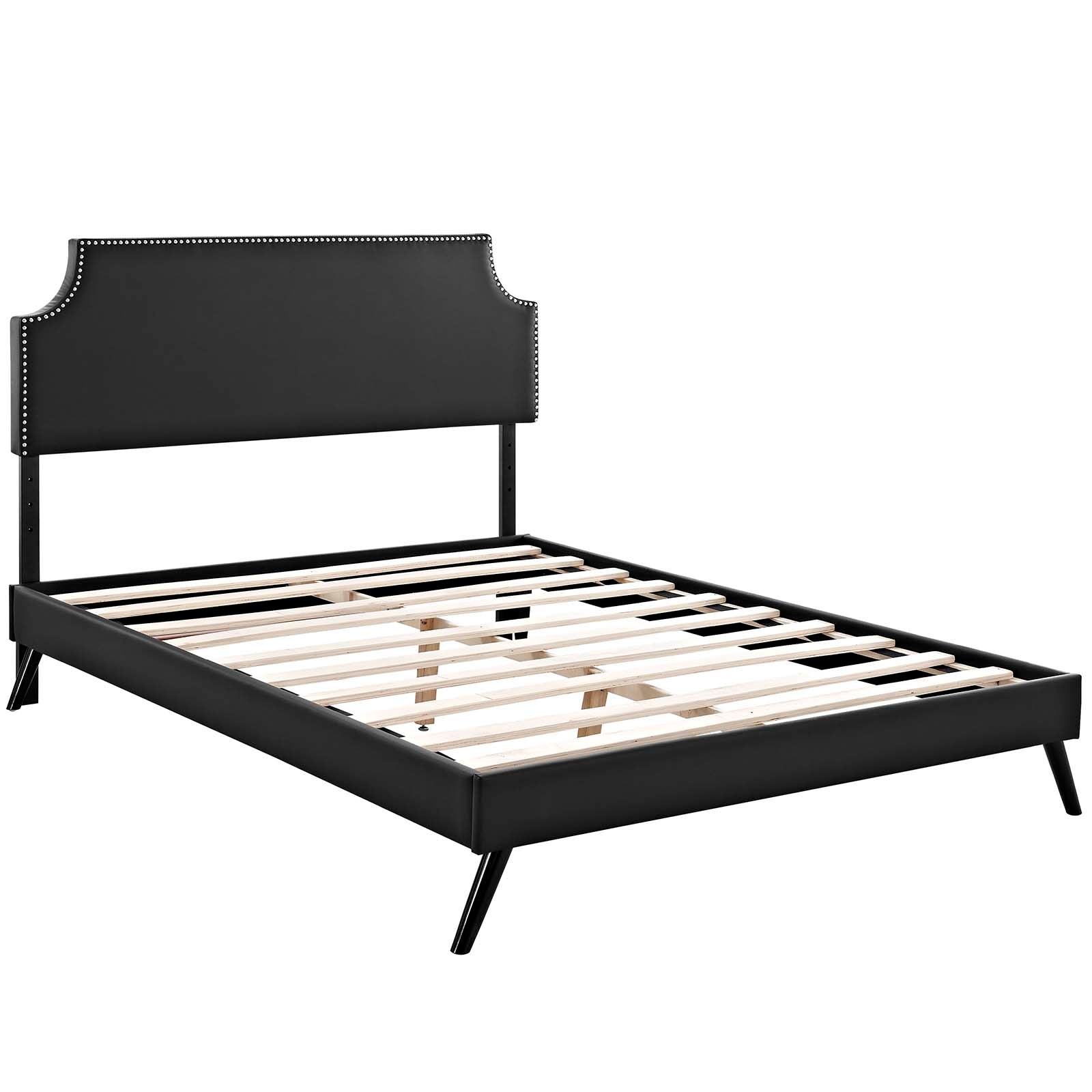 Modway Furniture Modern Laura Full Vinyl Platform Bed with Round Splayed Legs - MOD-5673-Minimal & Modern