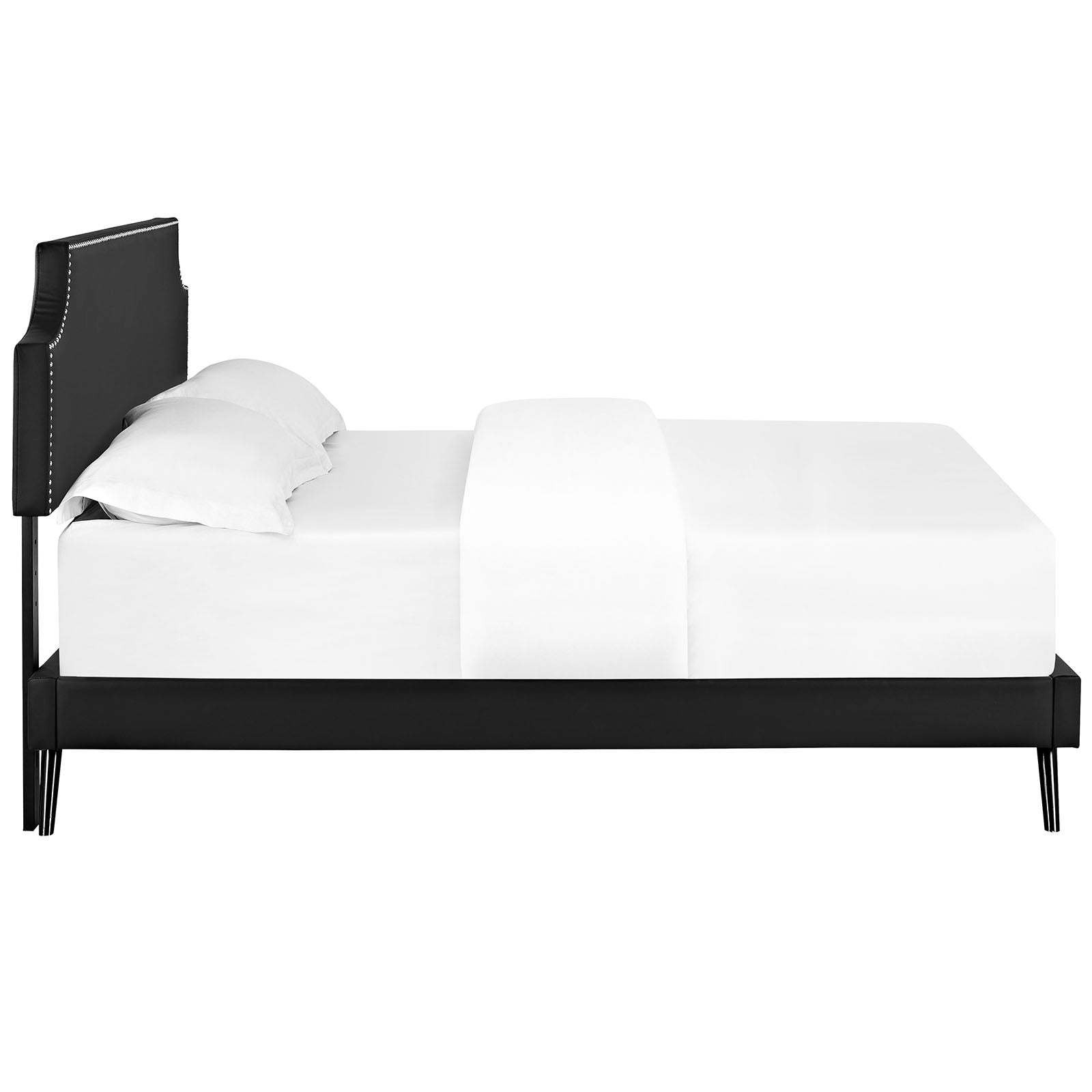 Modway Furniture Modern Laura Full Vinyl Platform Bed with Round Splayed Legs - MOD-5673-Minimal & Modern