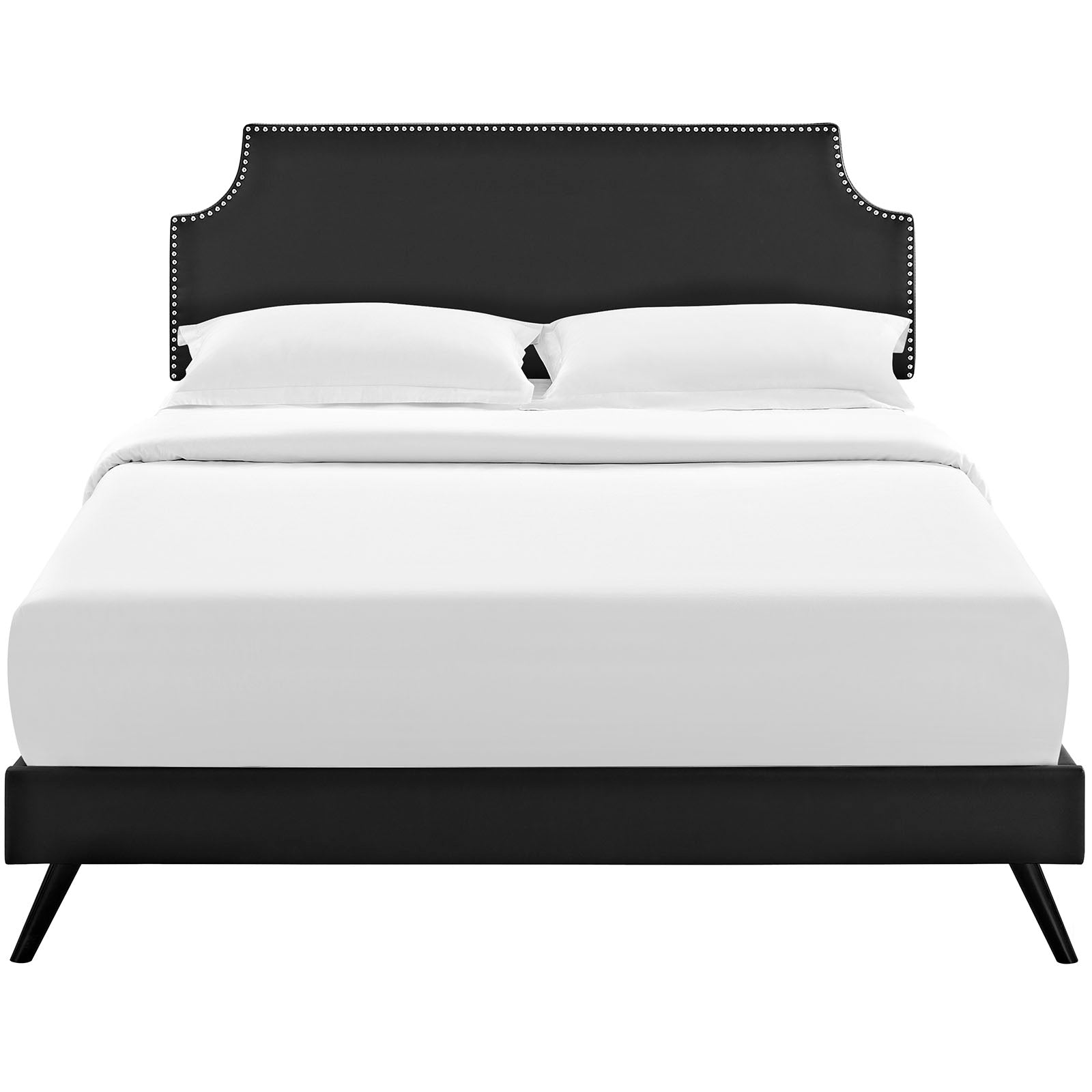 Modway Furniture Modern Laura Full Vinyl Platform Bed with Round Splayed Legs - MOD-5673-Minimal & Modern