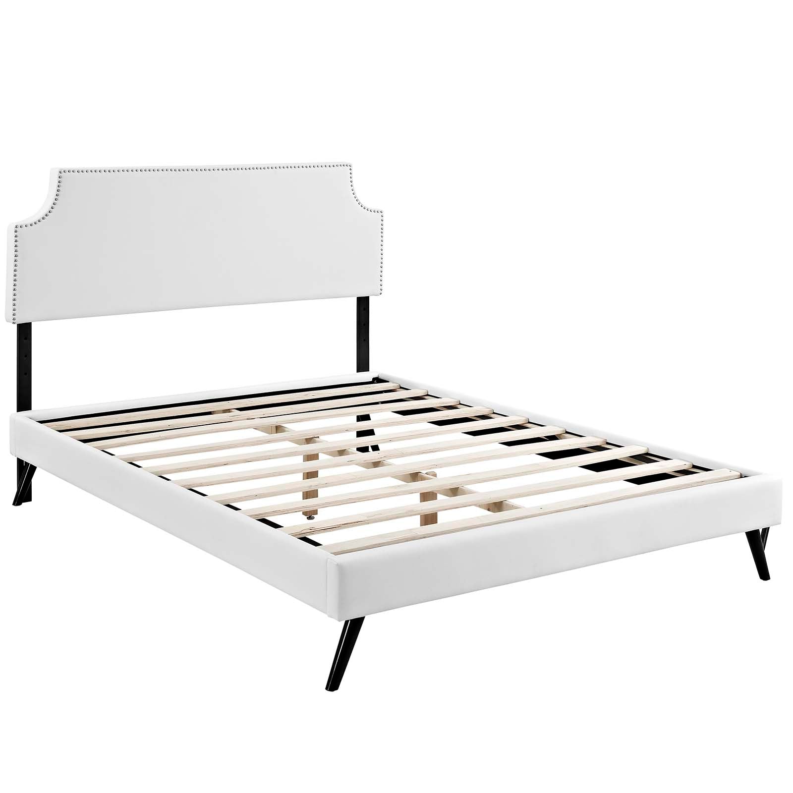 Modway Furniture Modern Laura Full Vinyl Platform Bed with Round Splayed Legs - MOD-5673-Minimal & Modern