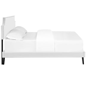 Modway Furniture Modern Laura Full Vinyl Platform Bed with Round Splayed Legs - MOD-5673-Minimal & Modern