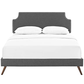 Modway Furniture Modern Laura Queen Fabric Platform Bed with Round Splayed Legs - MOD-5680-Minimal & Modern