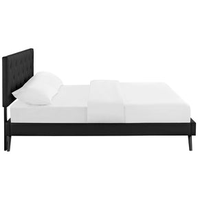 Modway Furniture Modern Terisa Full Vinyl Platform Bed with Round Splayed Legs - MOD-5705-Minimal & Modern