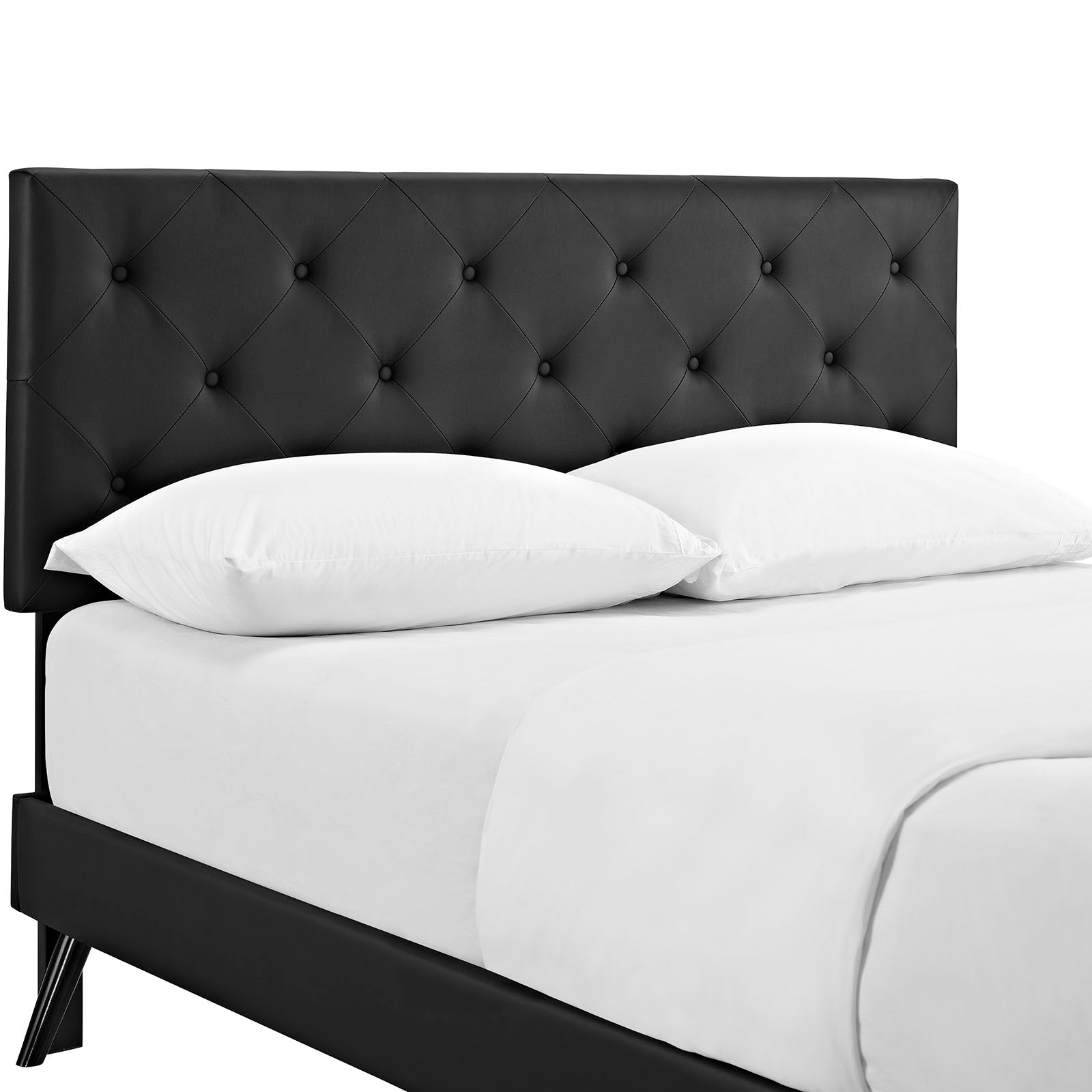 Modway Furniture Modern Terisa Full Vinyl Platform Bed with Round Splayed Legs - MOD-5705-Minimal & Modern