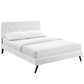 Modway Furniture Modern Terisa Full Vinyl Platform Bed with Round Splayed Legs - MOD-5705-Minimal & Modern