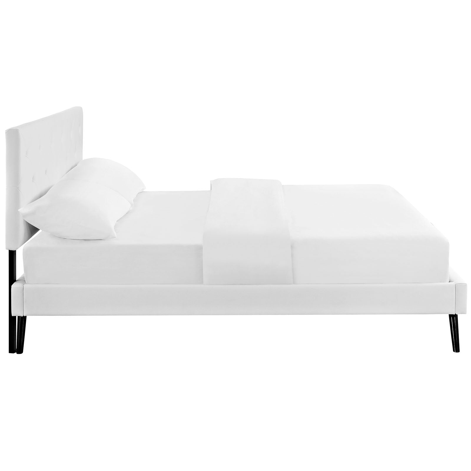 Modway Furniture Modern Terisa Full Vinyl Platform Bed with Round Splayed Legs - MOD-5705-Minimal & Modern