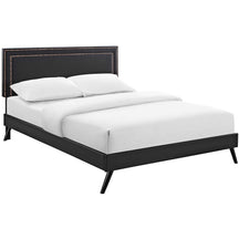 Modway Furniture Modern Virginia Queen Vinyl Platform Bed with Round Splayed Legs - MOD-5914-Minimal & Modern