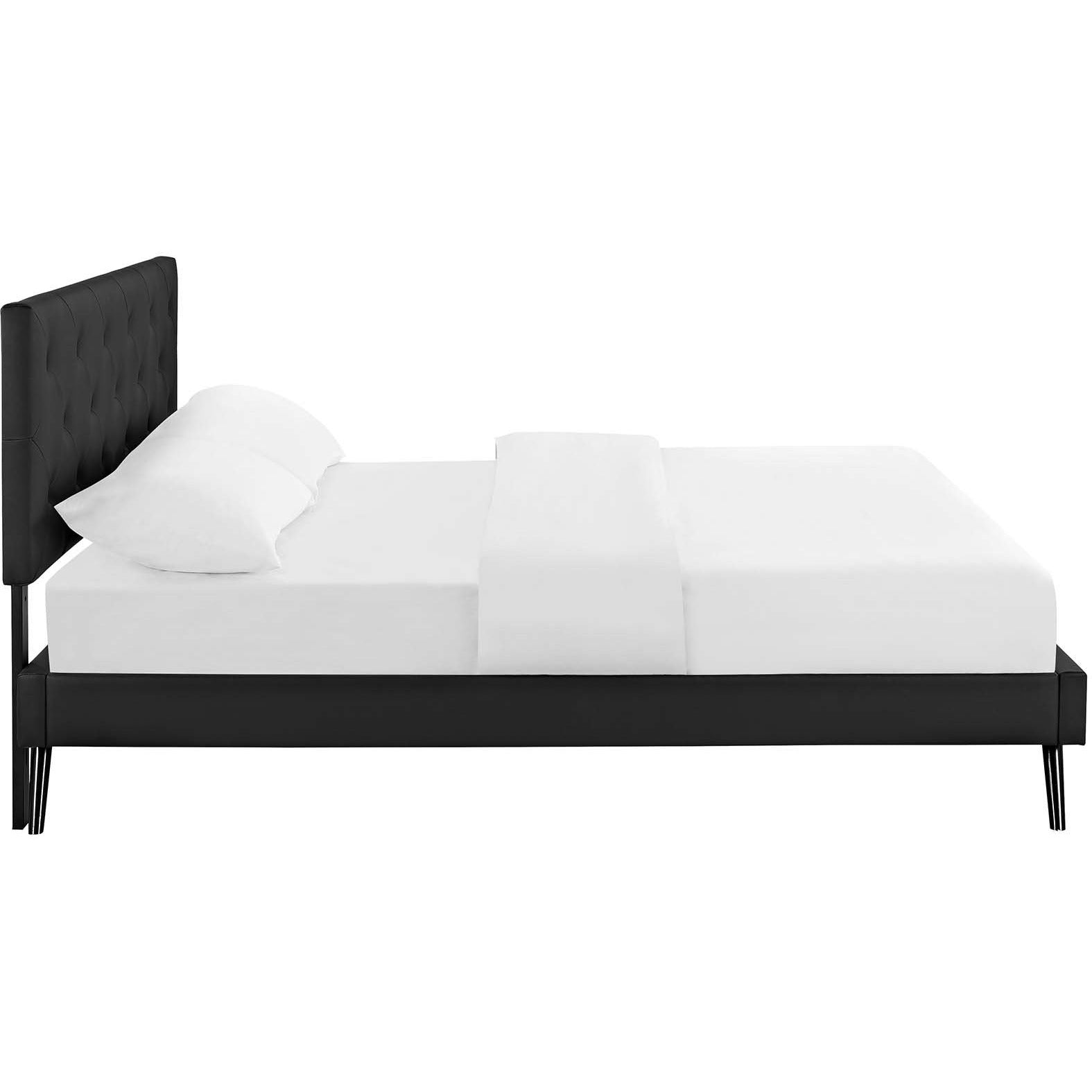 Modway Furniture Modern Tarah Full Vinyl Platform Bed with Round Splayed Legs - MOD-5976-Minimal & Modern