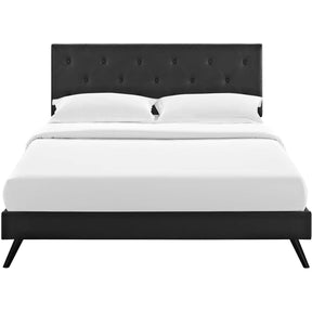 Modway Furniture Modern Tarah Full Vinyl Platform Bed with Round Splayed Legs - MOD-5976-Minimal & Modern