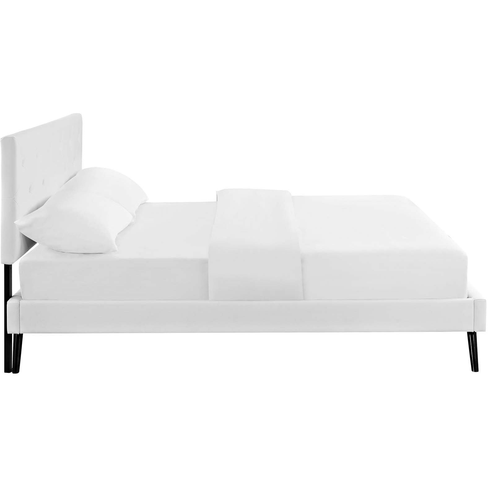 Modway Furniture Modern Tarah Full Vinyl Platform Bed with Round Splayed Legs - MOD-5976-Minimal & Modern