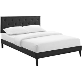 Modway Furniture Modern Tarah Full Vinyl Platform Bed with Squared Tapered Legs - MOD-5984-Minimal & Modern