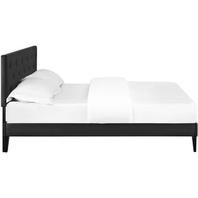 Modway Furniture Modern Tarah Full Vinyl Platform Bed with Squared Tapered Legs - MOD-5984-Minimal & Modern