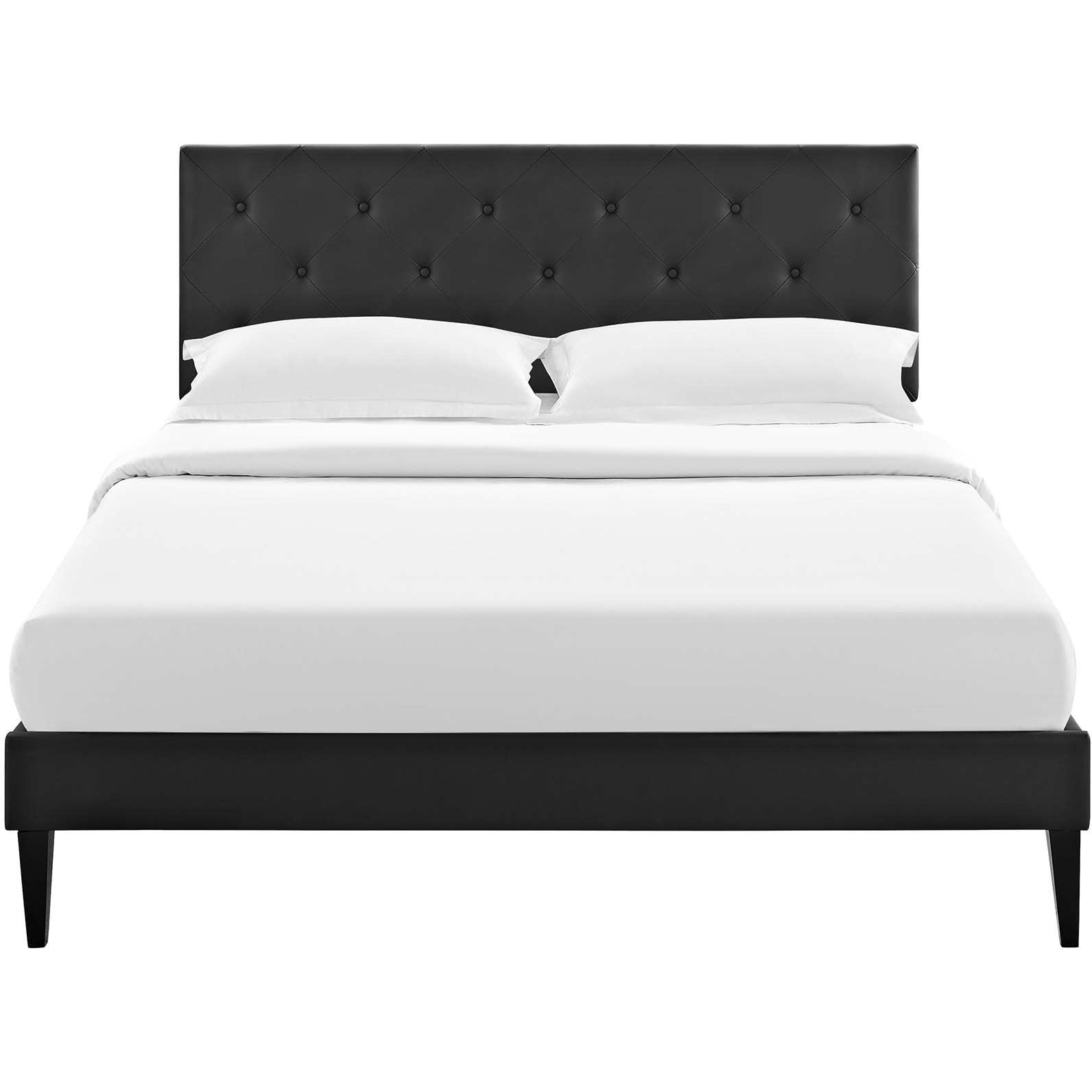 Modway Furniture Modern Tarah Full Vinyl Platform Bed with Squared Tapered Legs - MOD-5984-Minimal & Modern