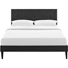 Modway Furniture Modern Tarah Full Vinyl Platform Bed with Squared Tapered Legs - MOD-5984-Minimal & Modern