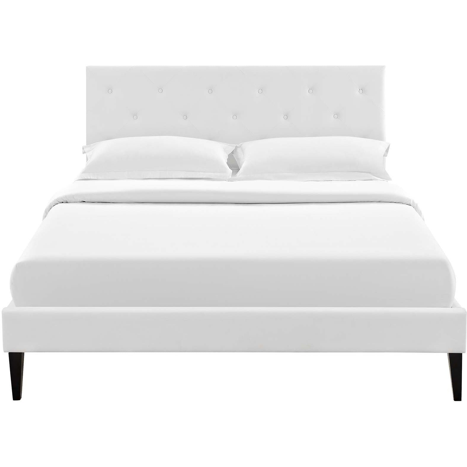 Modway Furniture Modern Tarah Full Vinyl Platform Bed with Squared Tapered Legs - MOD-5984-Minimal & Modern