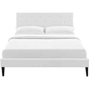 Modway Furniture Modern Tarah Full Vinyl Platform Bed with Squared Tapered Legs - MOD-5984-Minimal & Modern