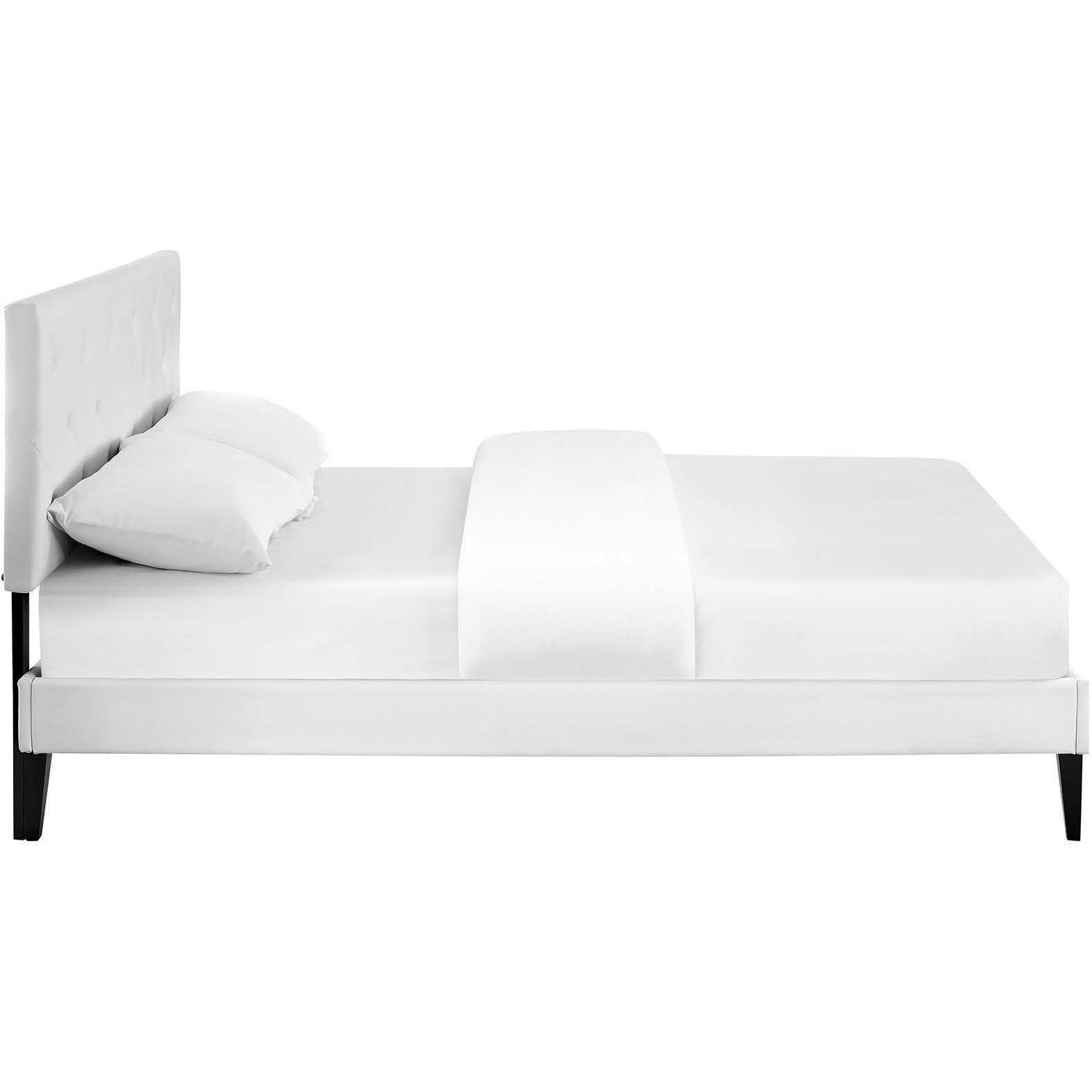 Modway Furniture Modern Tarah Queen Vinyl Platform Bed with Squared Tapered Legs - MOD-5986-Minimal & Modern