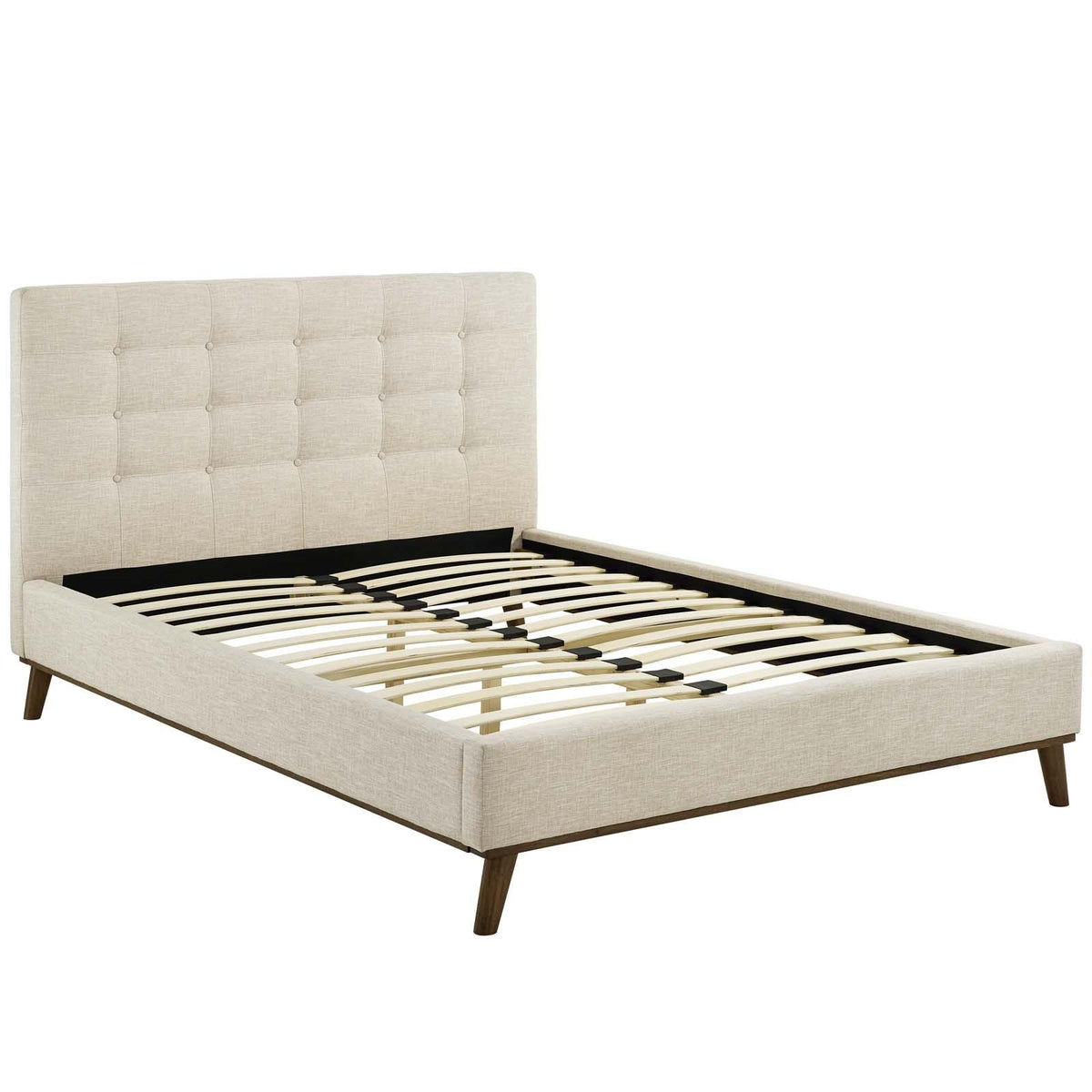 Modway Furniture Modern McKenzie Queen Biscuit Tufted Upholstered Fabric Platform Bed - MOD-6005