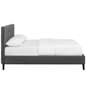 Modway Furniture Modern McKenzie Queen Biscuit Tufted Performance Velvet Platform Bed - MOD-6006