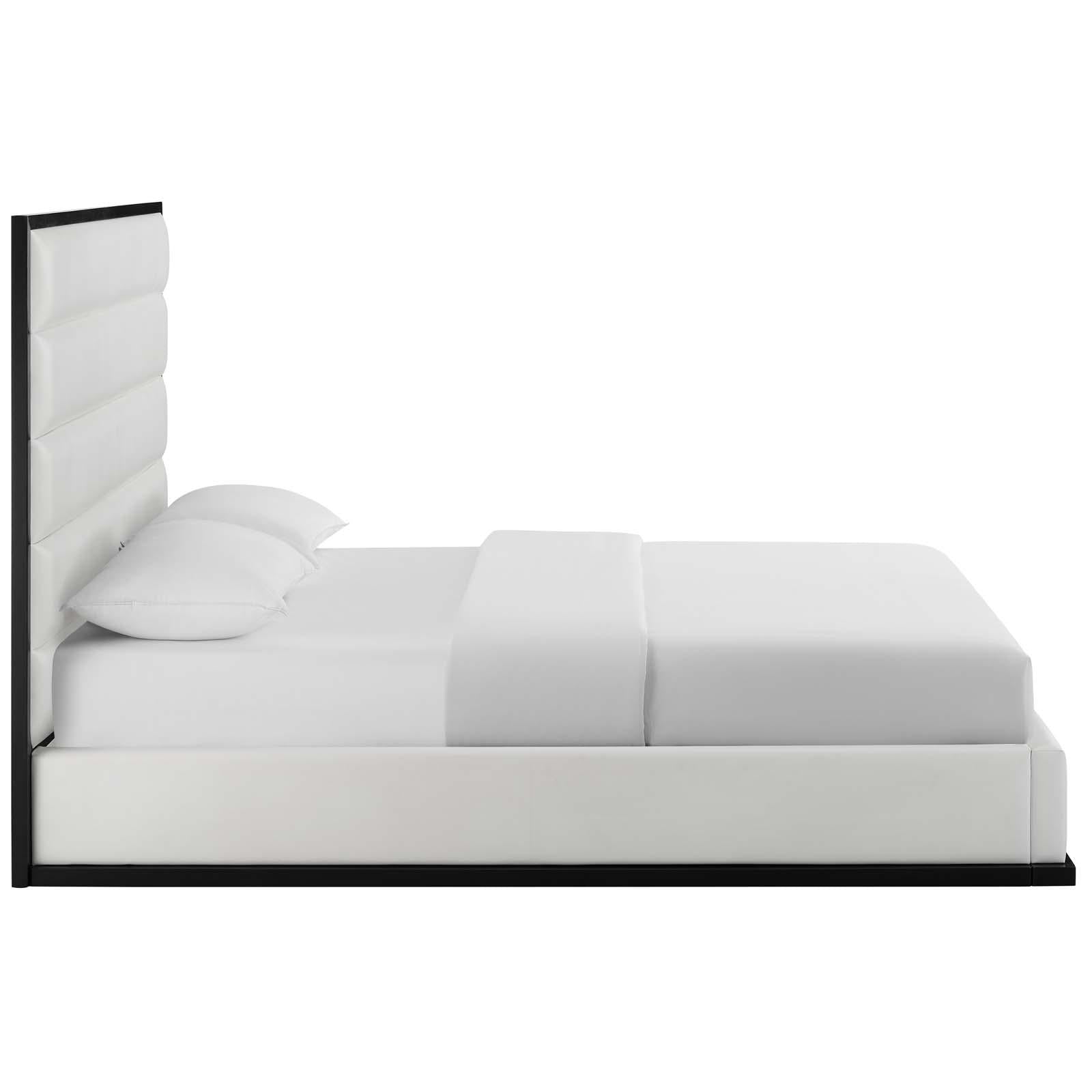 Modway Furniture Modern Ashland Queen Faux Leather Platform Bed - MOD-6045