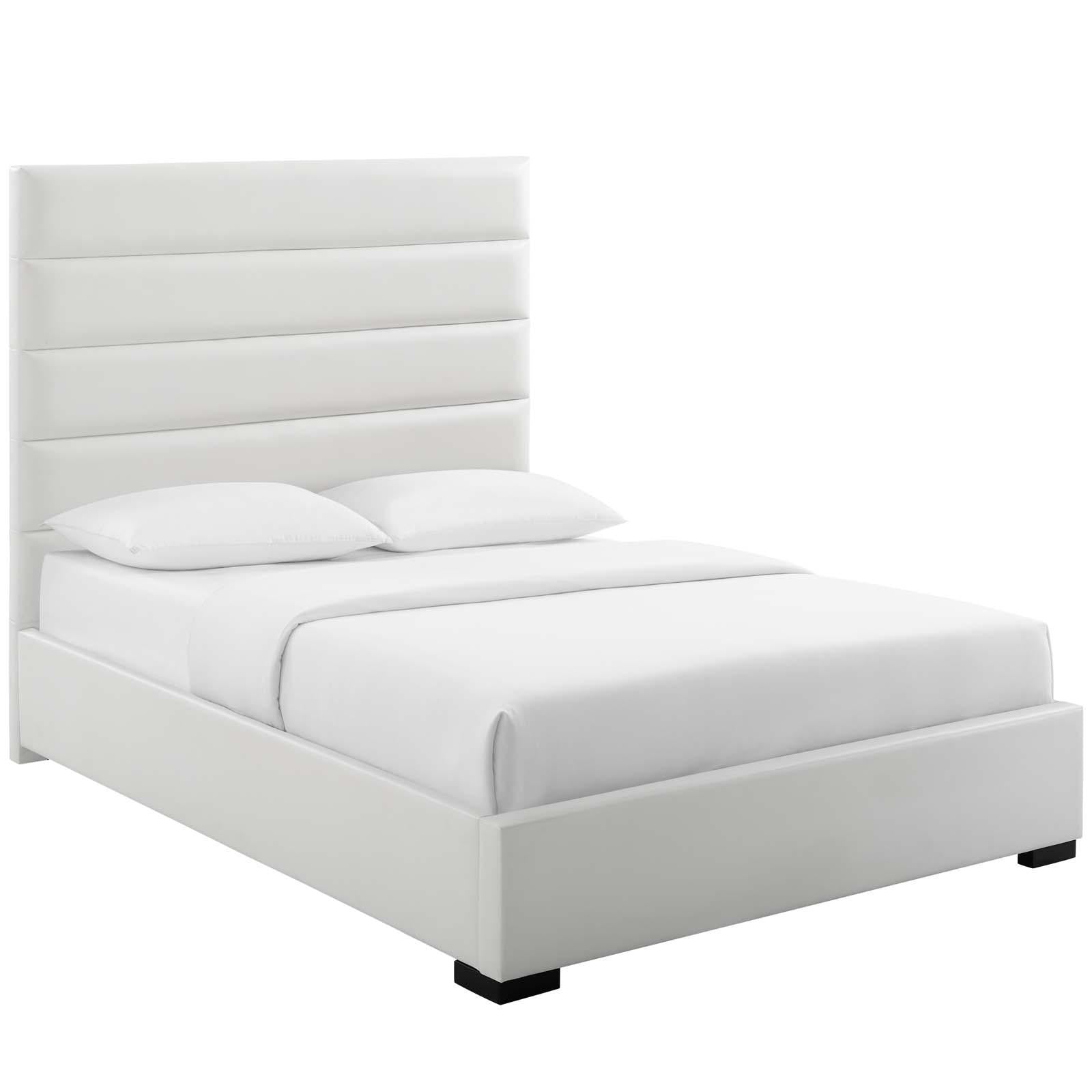 Modway Furniture Modern Genevieve Queen Faux Leather Platform Bed - MOD-6048